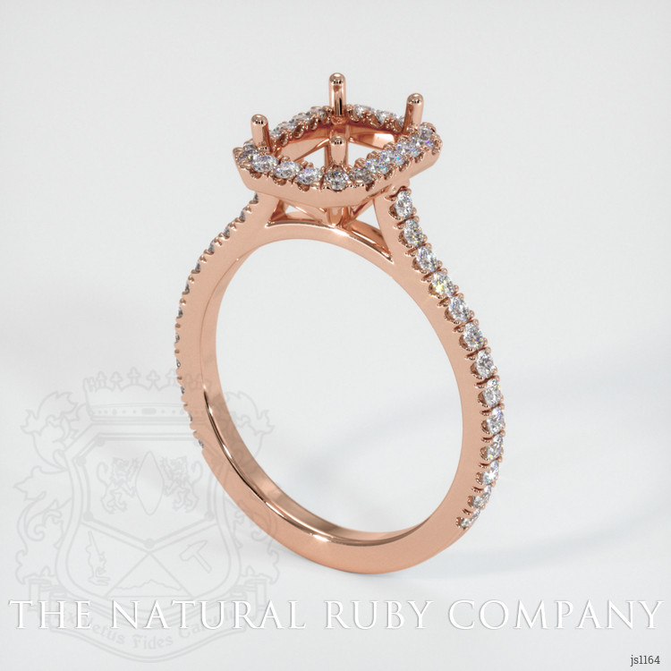 14K Rose Gold Pave Ring Setting