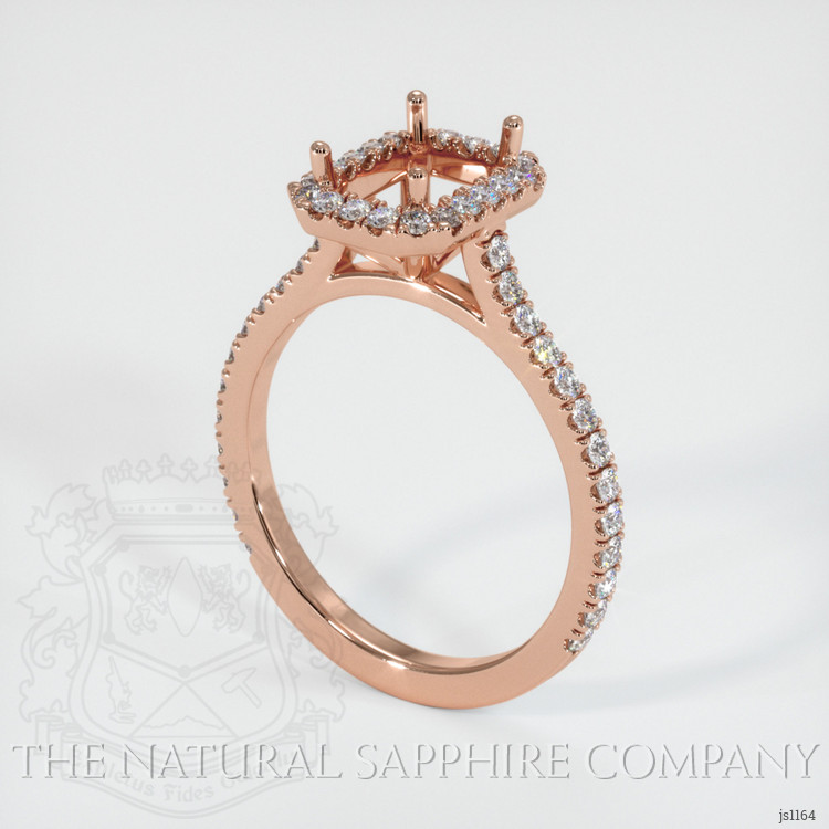 14K Rose Gold Pave Ring Setting