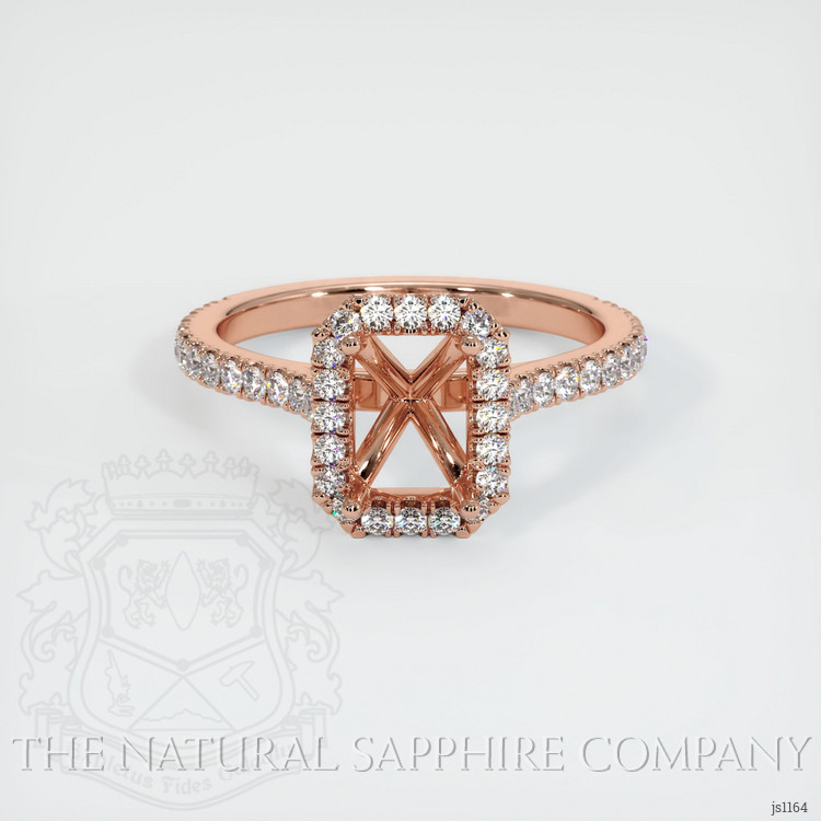 14K Rose Gold Pave Ring Setting