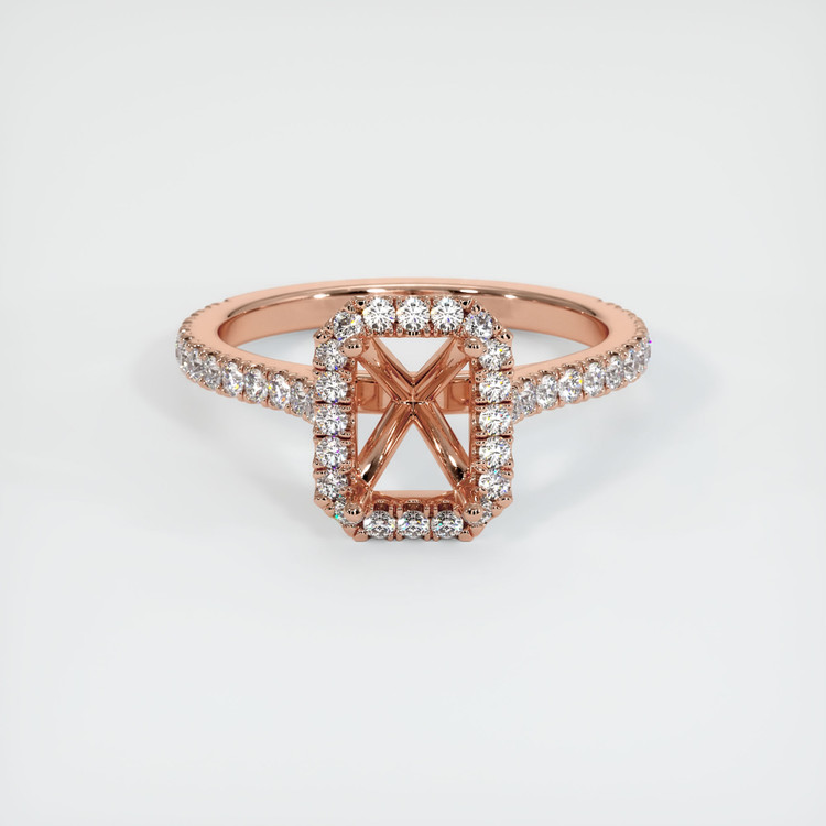 14K Rose Gold Pave Ring Setting