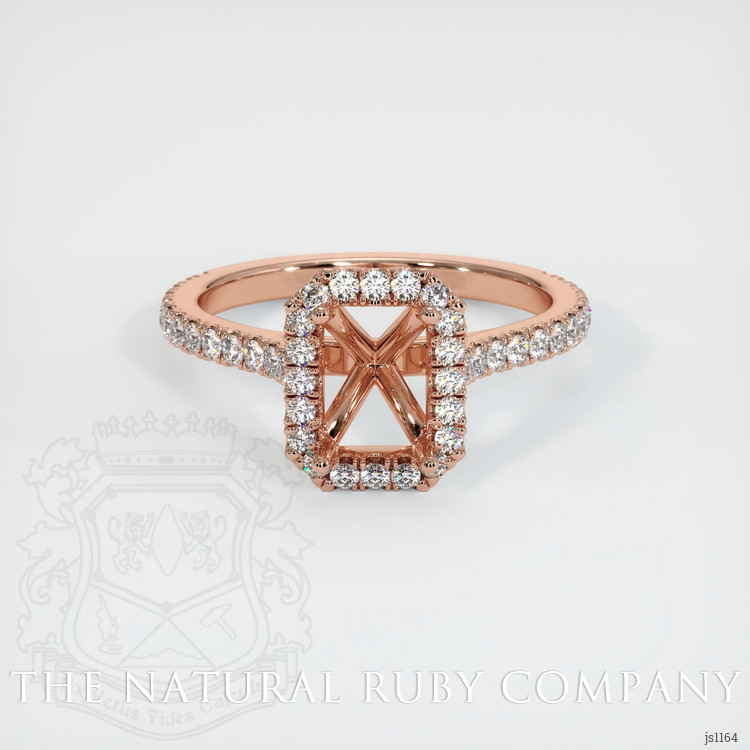 14K Rose Gold Pave Ring Setting