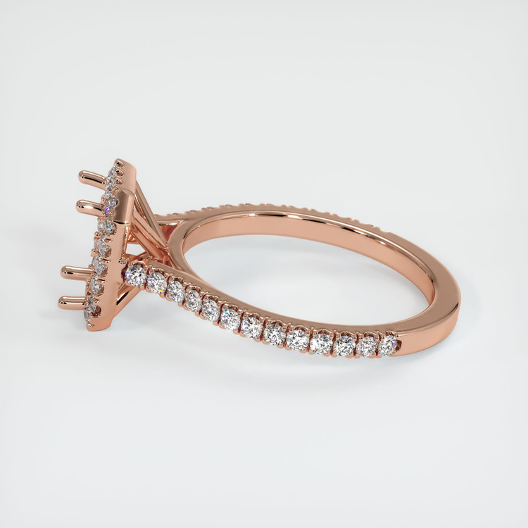 14K Rose Gold Pave Ring Setting