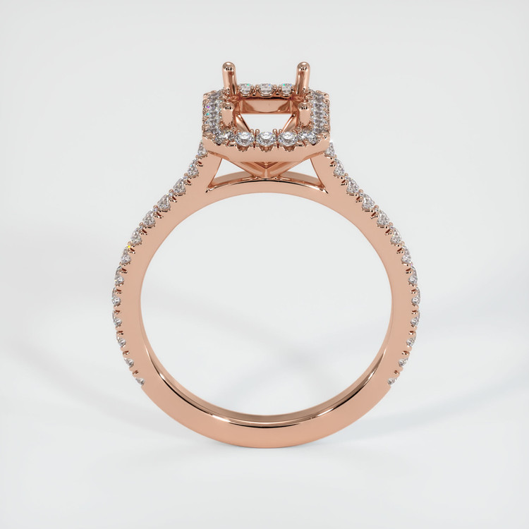 14K Rose Gold Pave Ring Setting