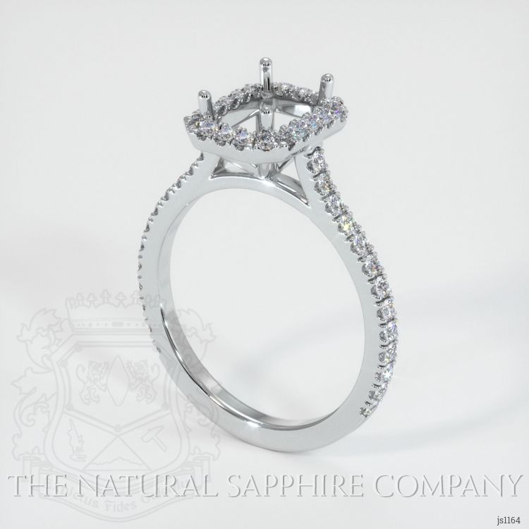 14K White Gold Pave Ring Setting