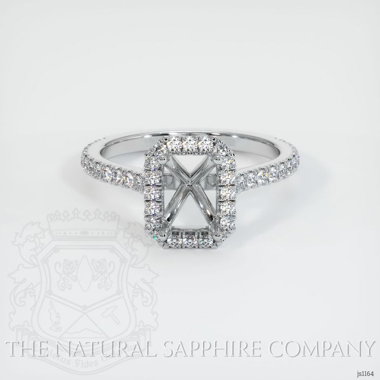 14K White Gold Pave Ring Setting