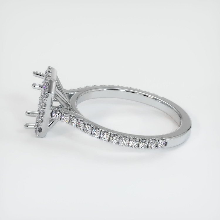 14K White Gold Pave Ring Setting