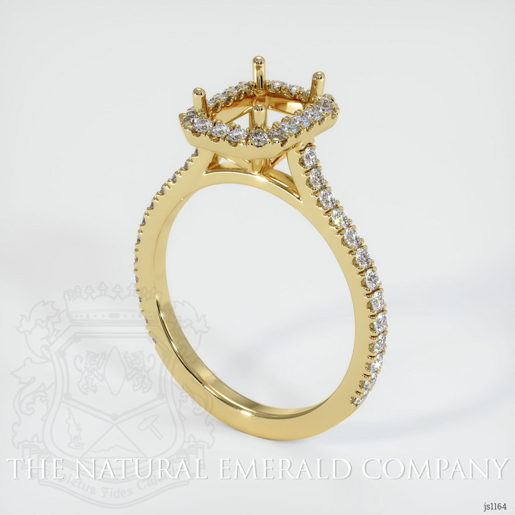 18K Yellow Gold Pave Ring Setting