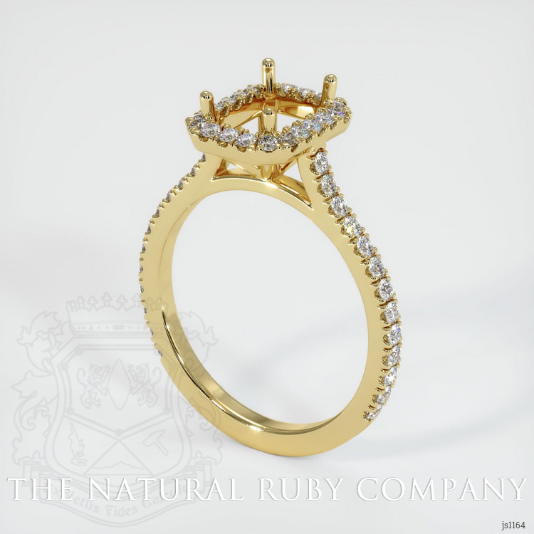 18K Yellow Gold Pave Ring Setting