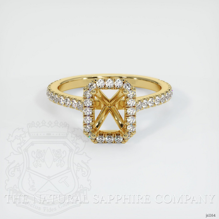 18K Yellow Gold Pave Ring Setting