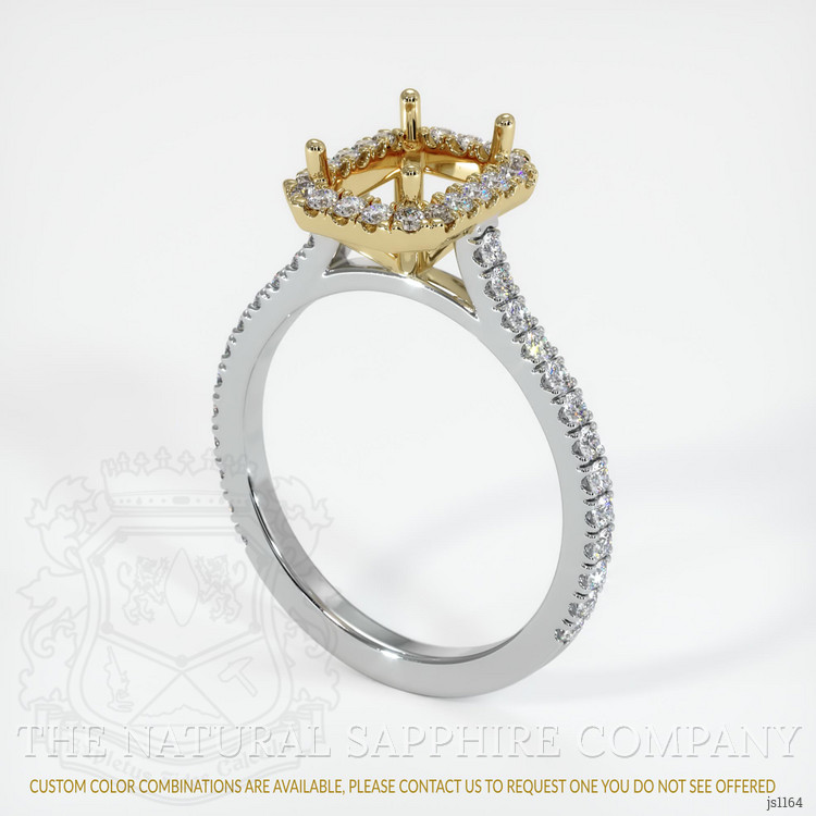 14K Yellow & White Pave Ring Setting