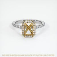 14K Yellow & White Pave Ring Setting Image
