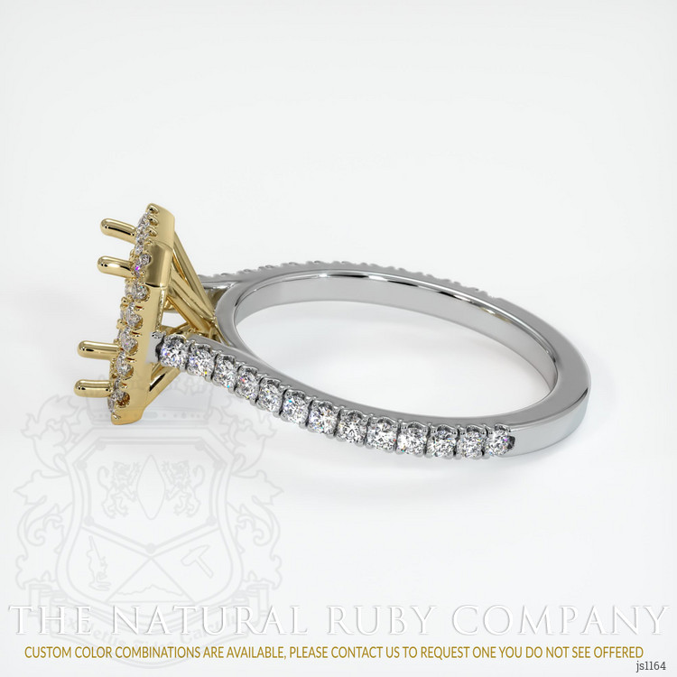 14K Yellow & White Pave Ring Setting