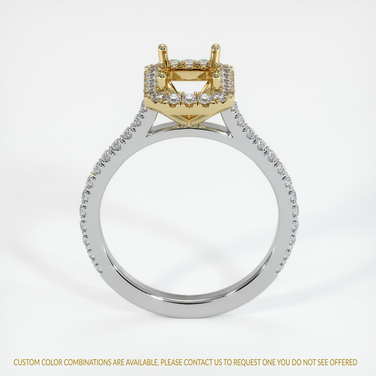 14K Yellow & White Pave Ring Setting