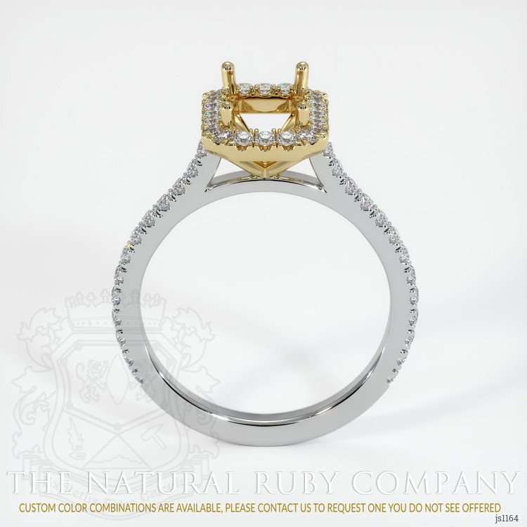 14K Yellow & White Pave Ring Setting