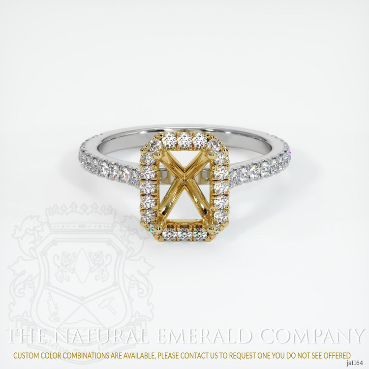 18K Yellow & White Pave Ring Setting