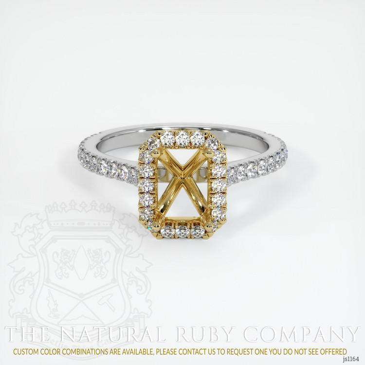 18K Yellow & White Pave Ring Setting