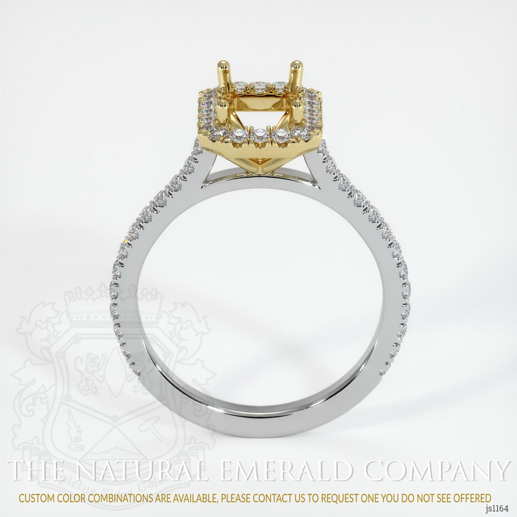 18K Yellow & White Pave Ring Setting