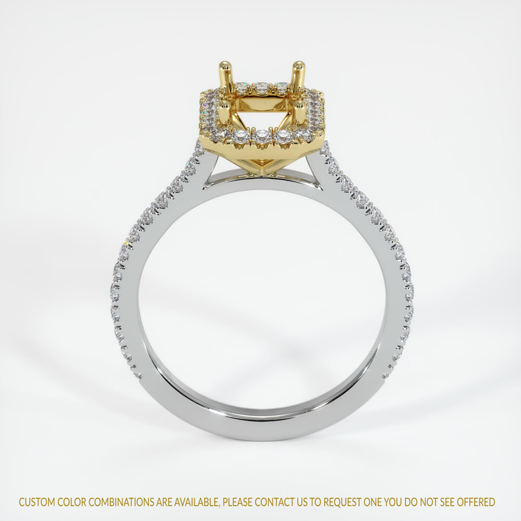 18K Yellow & White Pave Ring Setting