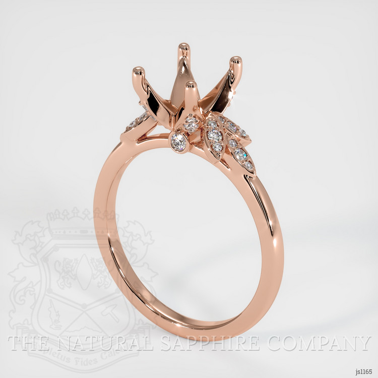 14K Rose Gold Pave Ring Setting