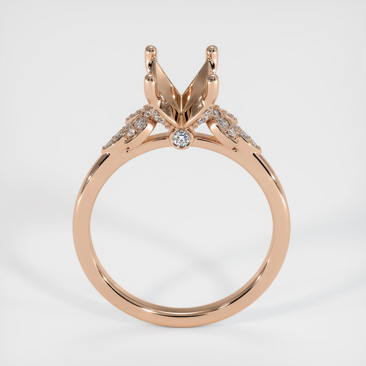 18K Rose Gold Pave Ring Setting