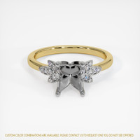 14K White & Yellow Pave Ring Setting Image