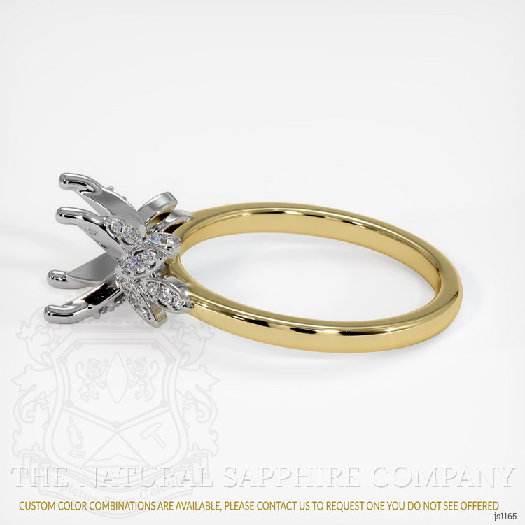 14K White & Yellow Pave Ring Setting