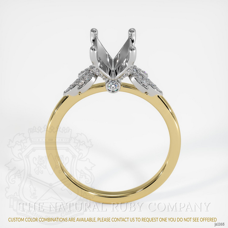 14K White & Yellow Pave Ring Setting