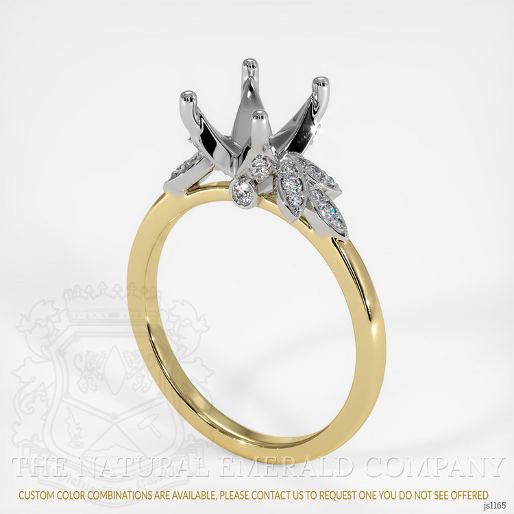 18K White & Yellow Pave Ring Setting