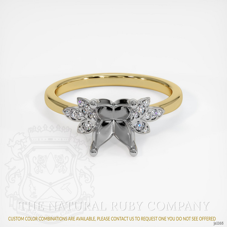 18K White & Yellow Pave Ring Setting