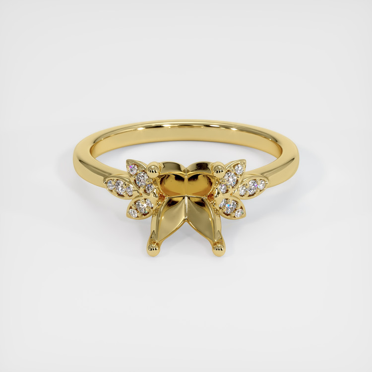 18K Yellow Gold Pave Ring Setting