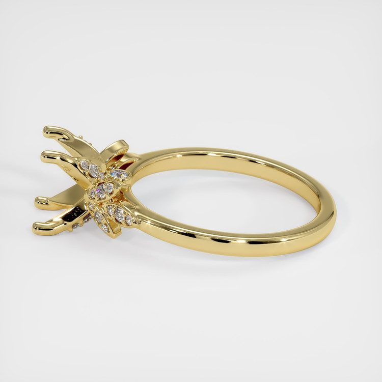 18K Yellow Gold Pave Ring Setting