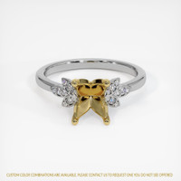 14K Yellow & White Pave Ring Setting Image