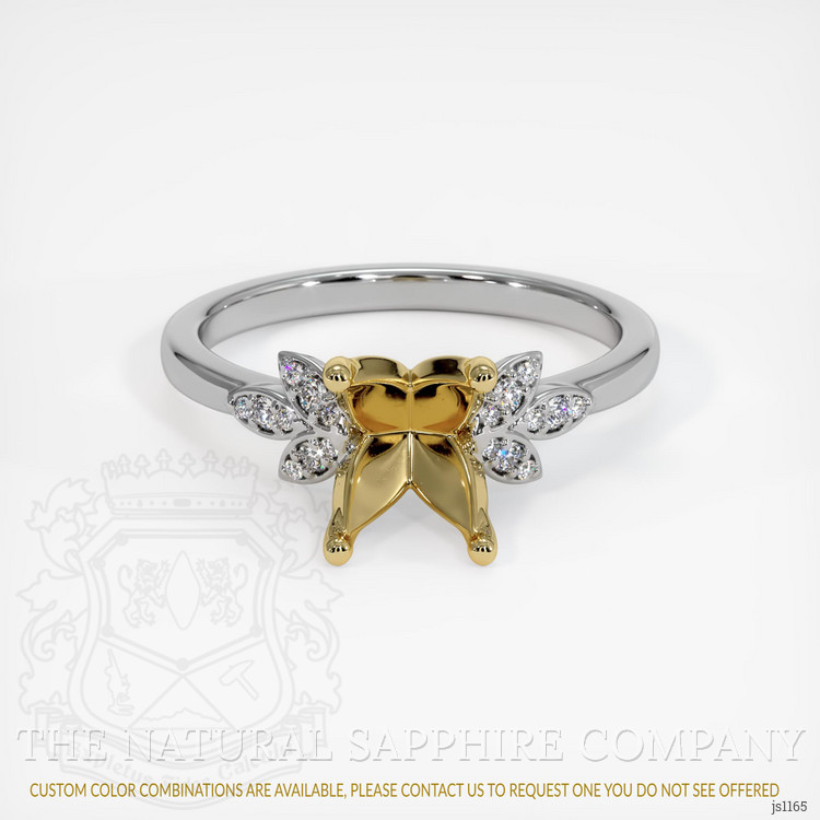 14K Yellow & White Pave Ring Setting