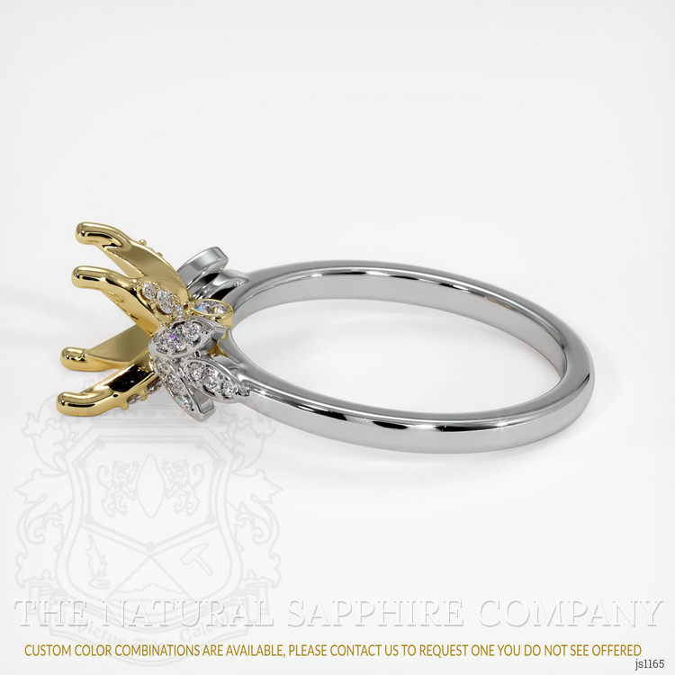 14K Yellow & White Pave Ring Setting
