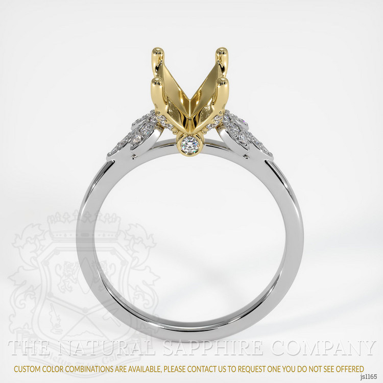 14K Yellow & White Pave Ring Setting