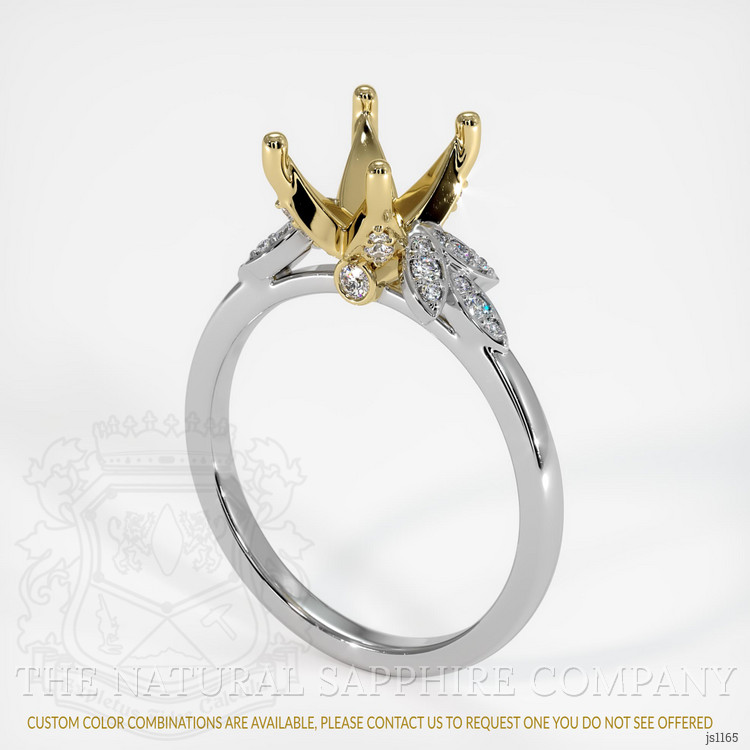 18K Yellow & White Pave Ring Setting