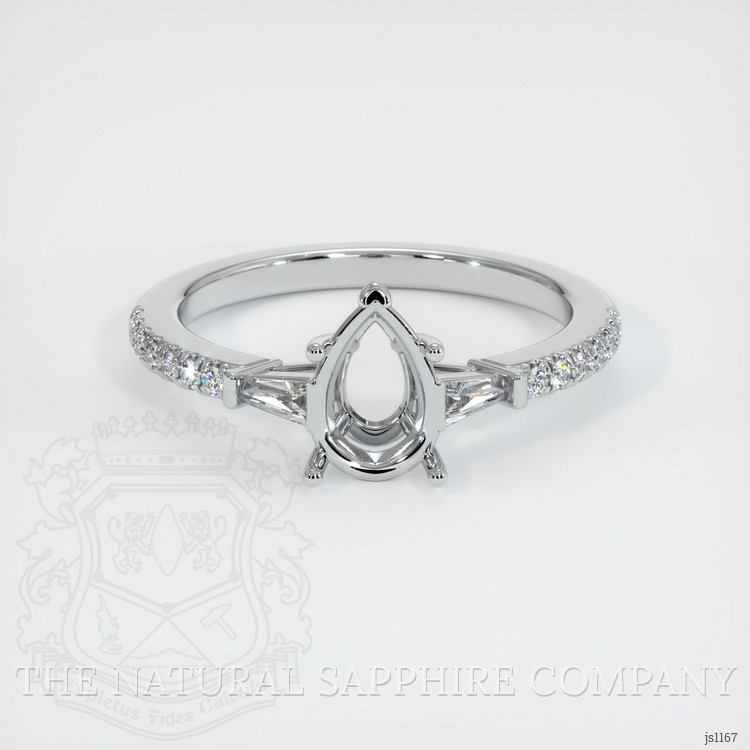 Platinum 950 Three Stone Ring Setting