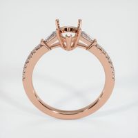 14K Rose Gold Three Stone Ring Setting Image