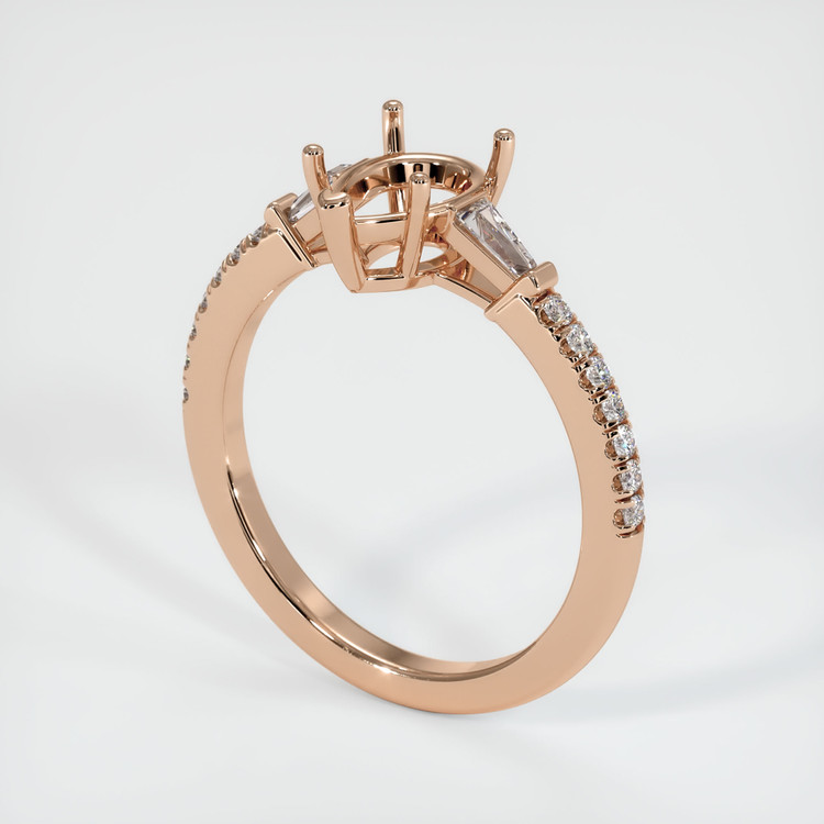 18K Rose Gold Pave Ring Setting