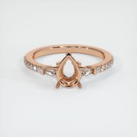 18K Rose Gold Three Stone Ring Setting Image