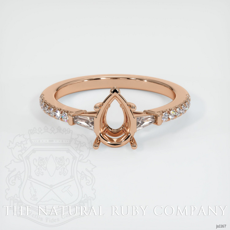 18K Rose Gold Three Stone Ring Setting