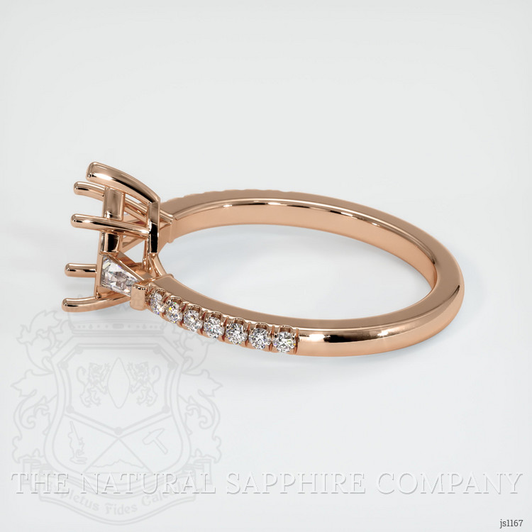 18K Rose Gold Three Stone Ring Setting