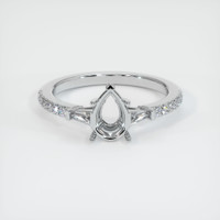 10K White Gold Three Stone Ring Setting Image