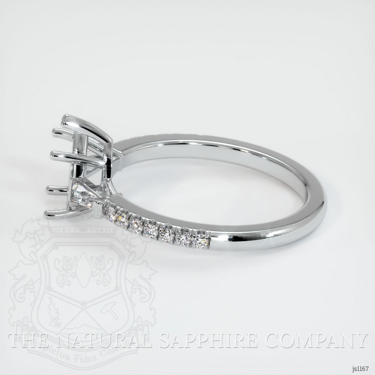 10K White Gold Three Stone Ring Setting