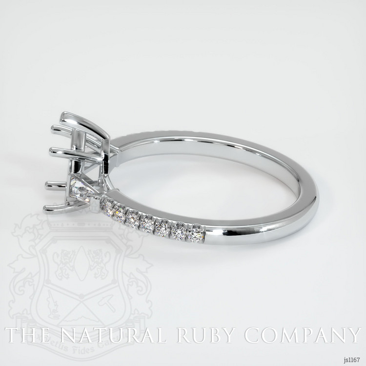 18K White Gold Three Stone Ring Setting