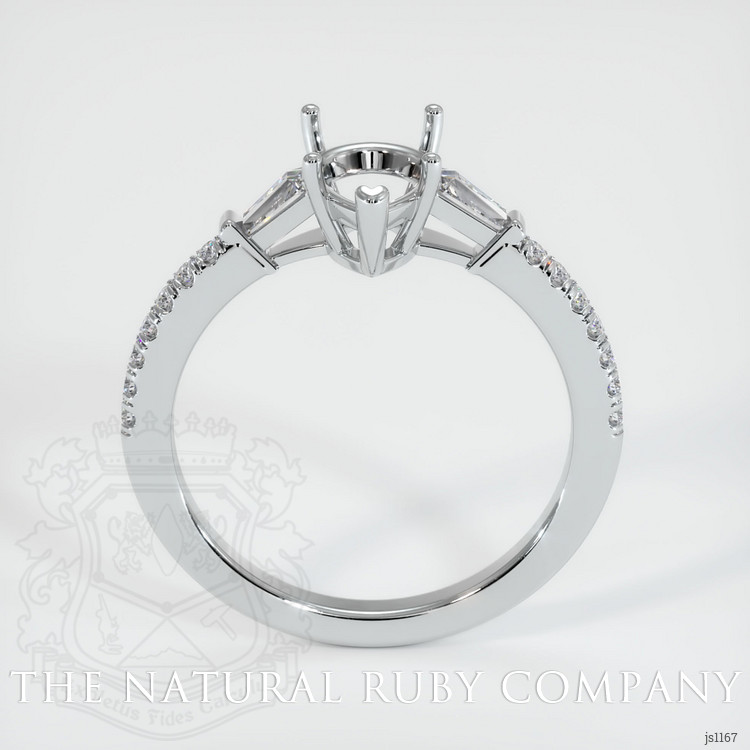18K White Gold Three Stone Ring Setting
