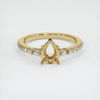 10K Yellow Gold Three Stone Ring Setting Image