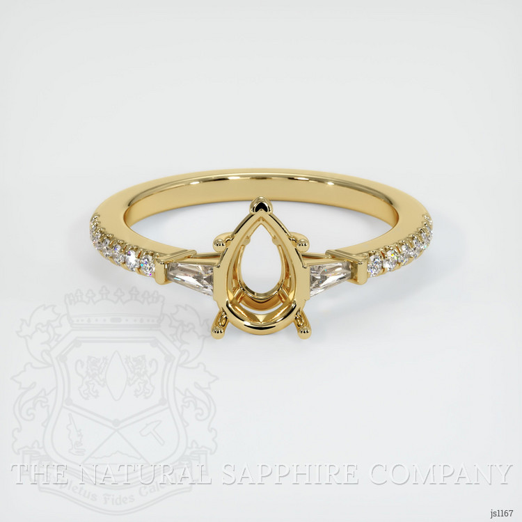 10K Yellow Gold Three Stone Ring Setting