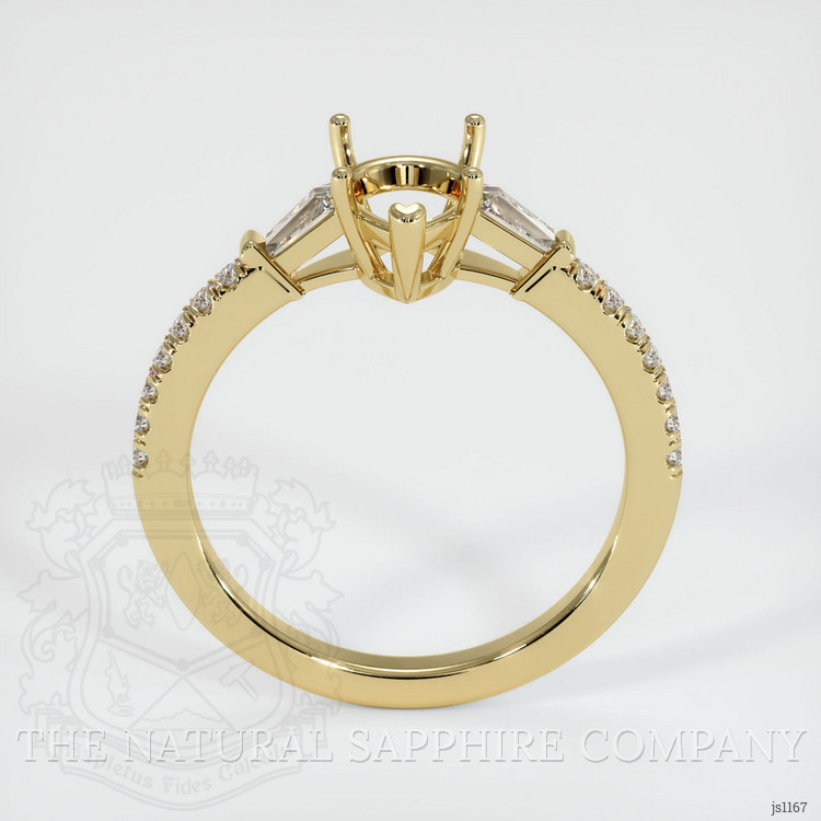 10K Yellow Gold Three Stone Ring Setting