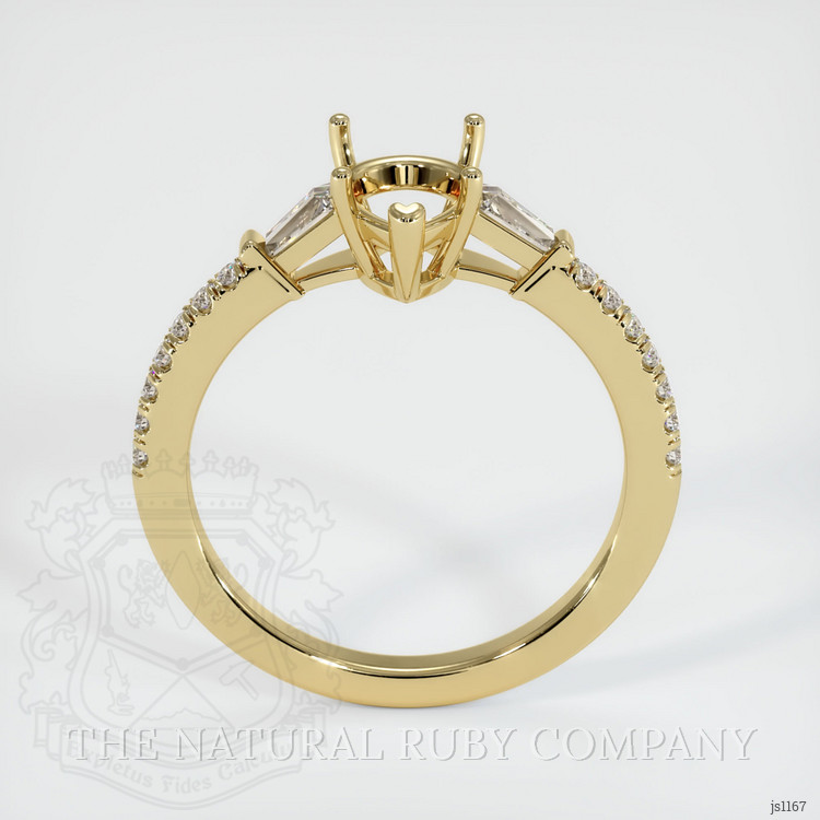 10K Yellow Gold Three Stone Ring Setting